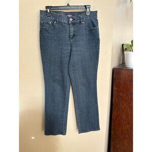 Liz Claiborne Slim Power Super Stretch Womens Petite 10P Jeans Dark Wash Denim